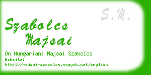 szabolcs majsai business card